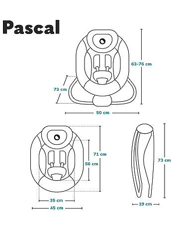 Columpio/Hamaca LIONELO Pascal - 12 melodías - Vibraciones - Plegado compacto