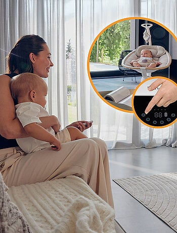 Columpio/saltador eléctrico LIONELO Olivia - 5 movimientos - 180° - Control remoto - Melodías