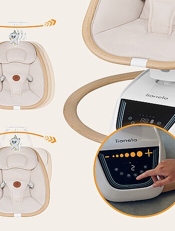 Columpio/saltador eléctrico LIONELO Olivia - 5 movimientos - 180° - Control remoto - Melodías