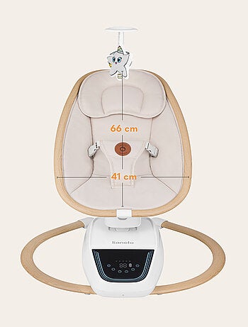Columpio/saltador eléctrico LIONELO Olivia - 5 movimientos - 180° - Control remoto - Melodías