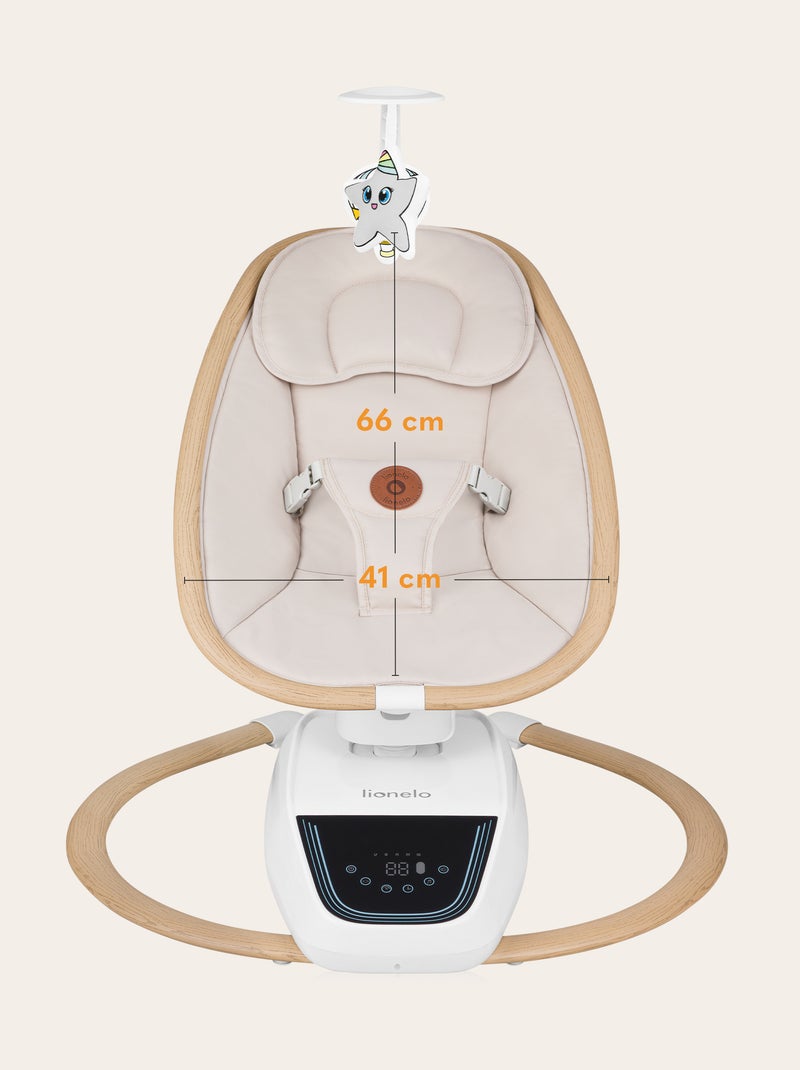 Columpio/saltador eléctrico LIONELO Olivia - 5 movimientos - 180° - Control remoto - Melodías Beige - Kiabi