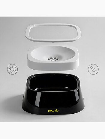Comedero antisalpicaduras para perros PELUVIO Surfa - 1 l - Cuenco de agua flotante - Viajes, hogar