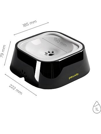 Comedero antisalpicaduras para perros PELUVIO Surfa - 1 l - Cuenco de agua flotante - Viajes, hogar