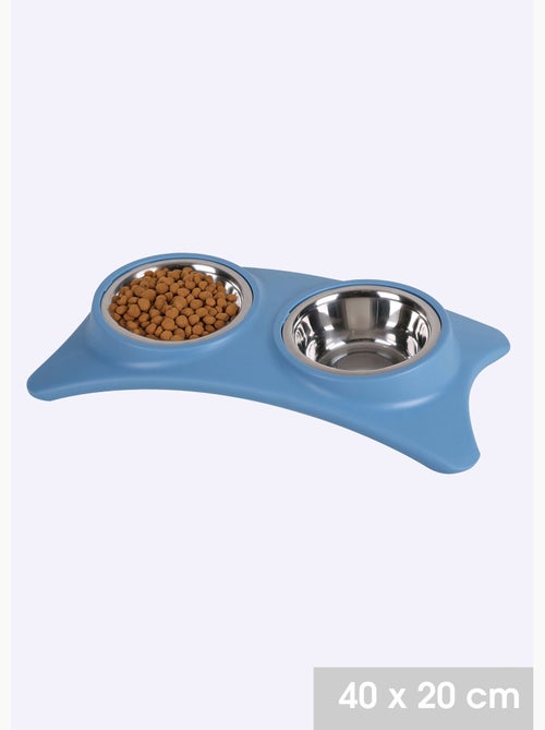 Comedero doble de acero inoxidable para perros - AFIBEL - Kiabi