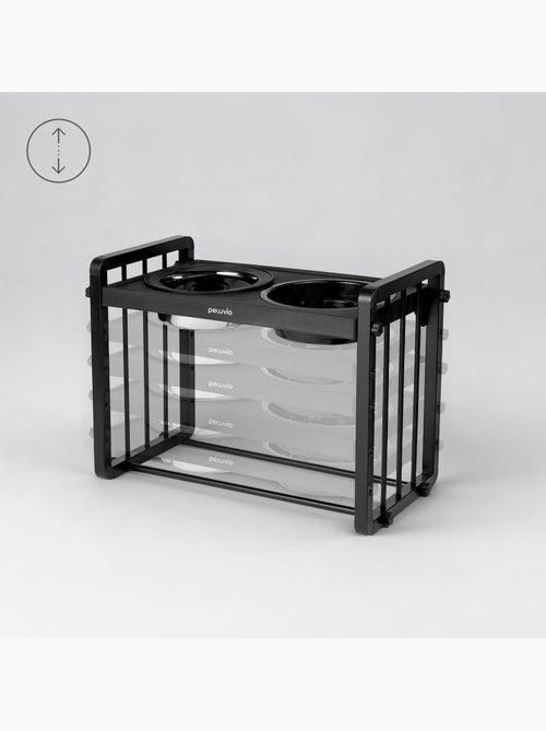 Comedero elevado para perros PELUVIO Levee - 2 cuencos - Altura ajustable- Comedero antisalpicaduras - Kiabi Comedero elevado para perros PELUVIO Levee - 2 cuencos - Altura ajustable- Comedero antisalpicaduras - Kiabi