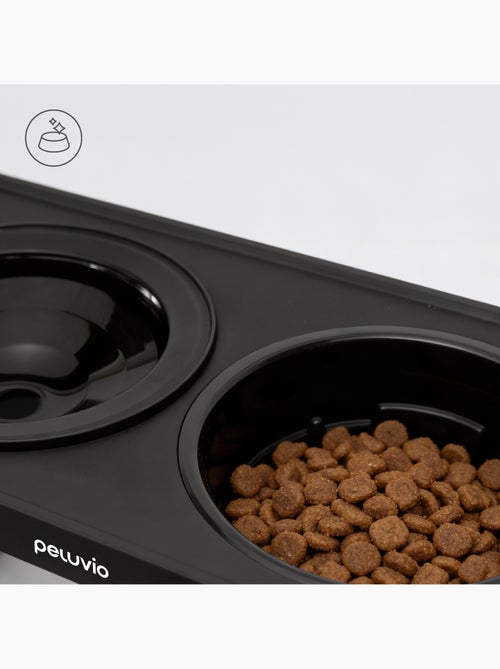 Comedero elevado para perros PELUVIO Levee - 2 cuencos - Altura ajustable- Comedero antisalpicaduras - Kiabi Comedero elevado para perros PELUVIO Levee - 2 cuencos - Altura ajustable- Comedero antisalpicaduras - Kiabi
