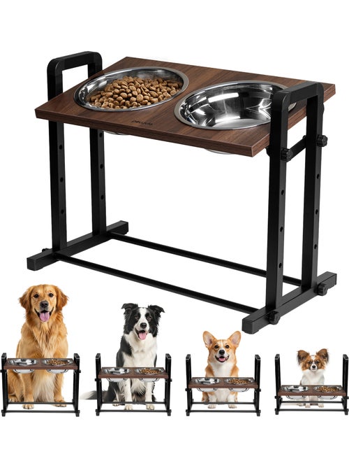 Comedero elevado para perros PELUVIO Misty - 2 cuencos - Altura ajustable- Comedero antisalpicaduras - Kiabi Comedero elevado para perros PELUVIO Misty - 2 cuencos - Altura ajustable- Comedero antisalpicaduras - Kiabi