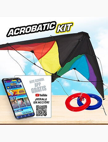 Cometa acrobática pop-up magic 125x72 cm - color arcoíris