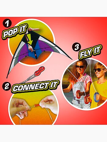 Cometa acrobática pop-up magic 125x72 cm - color arcoíris