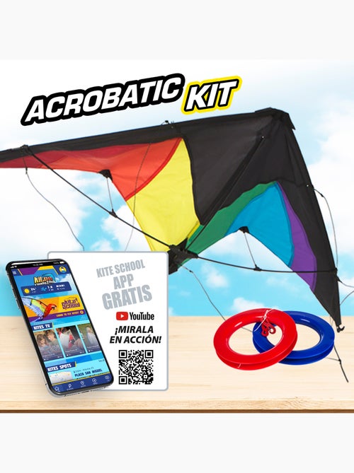 Cometa acrobática pop-up magic 125x72 cm - color arcoíris - Kiabi
