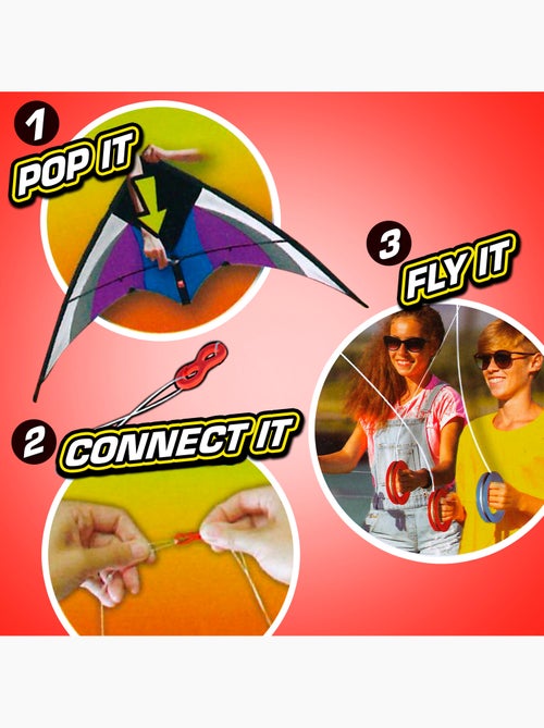 Cometa acrobática pop-up magic 125x72 cm - color arcoíris - Kiabi