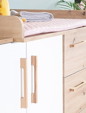 Cómoda cambiador 2 puertas y 3 cajones decoración roble 'Roba lion'