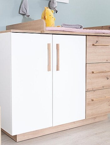 Cómoda cambiador 2 puertas y 3 cajones decoración roble 'Roba lion'