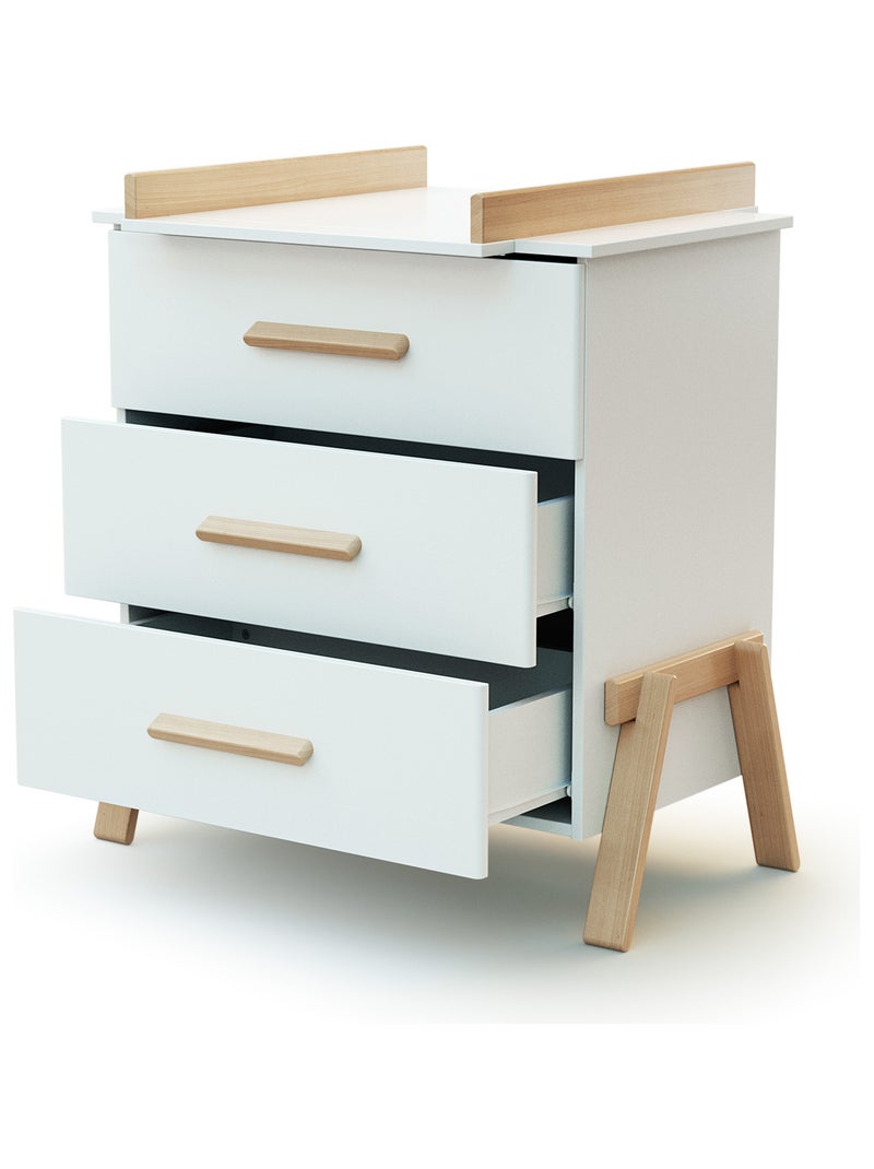 Cómoda cambiador bebé 3 cajones canaille madera Beige/Blanco - Kiabi