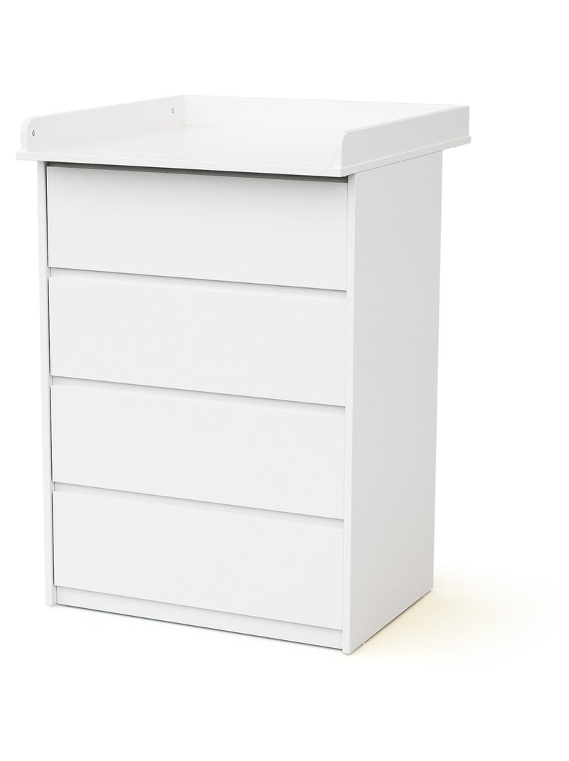 Cómoda cambiador bebé de 4 cajones 70 cm uno Blanco - Kiabi