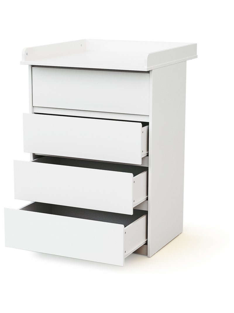 Cómoda cambiador bebé de 4 cajones 70 cm uno Blanco - Kiabi