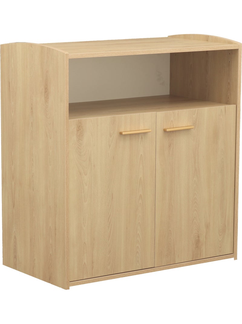 Cómoda cambiador con dos puertas y un hueco decorativo en madera de - SAUTHON Marrón - Kiabi