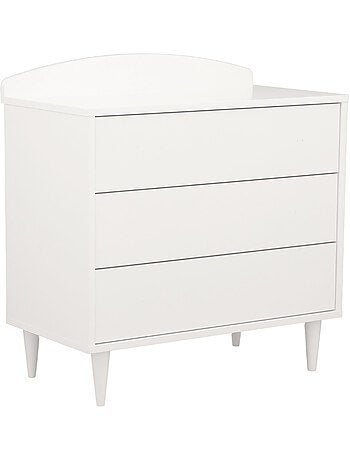 Cómoda cambiador de 3 cajones con frontón y patas de madera lacada - apertura por - SAUTHON