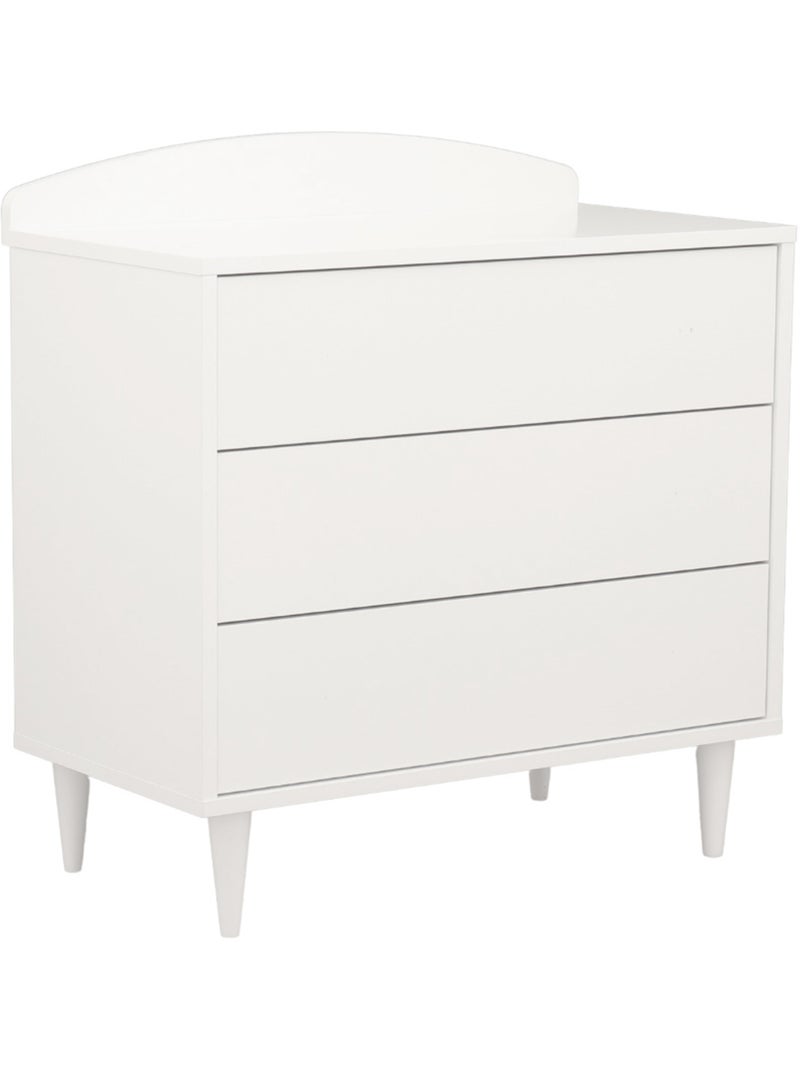 Cómoda cambiador de 3 cajones con frontón y patas de madera lacada - apertura por - SAUTHON Blanco - Kiabi