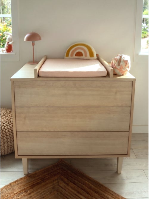 Cómoda cambiador de 3 cajones con patas - acabado en madera de haya - SAUTHON - Kiabi