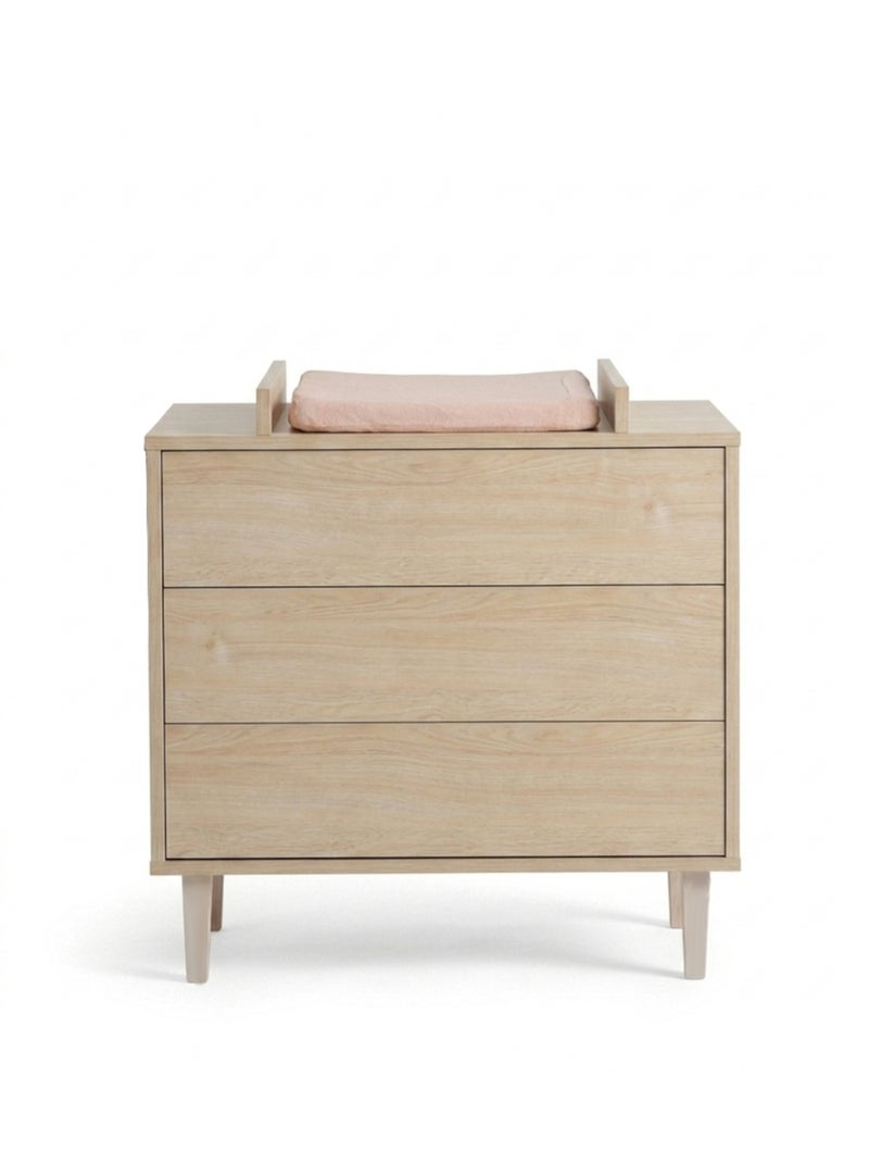 Cómoda cambiador de 3 cajones con patas - acabado en madera de haya - SAUTHON Beige - Kiabi