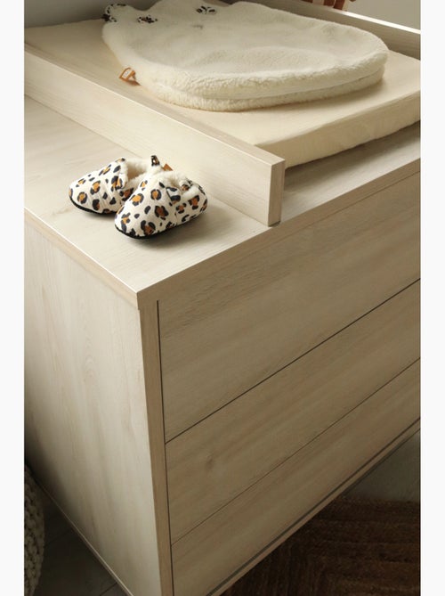 Cómoda cambiador de 3 cajones con patas - acabado en madera de haya - SAUTHON - Kiabi