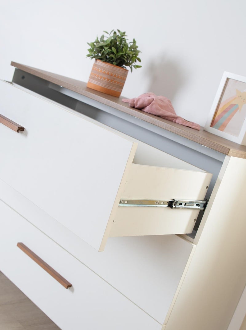 Cómoda cambiador evolutiva 3 cajones en madera - ROBA 'Ole' Blanco - Kiabi