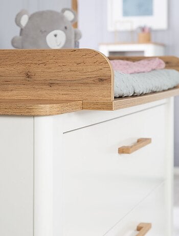 Cómoda cambiador evolutiva 3 cajones en madera efecto roble - ROBA 'Ava'