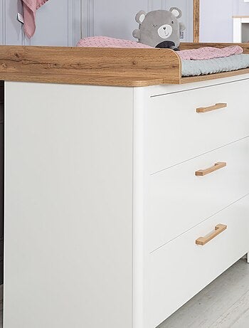 Cómoda cambiador evolutiva 3 cajones en madera efecto roble - ROBA 'Ava'