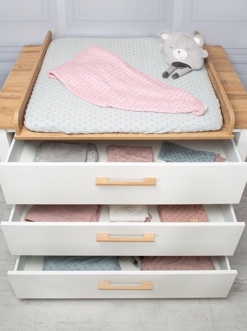 Cómoda cambiador evolutiva 3 cajones en madera efecto roble - ROBA 'Ava' - Kiabi