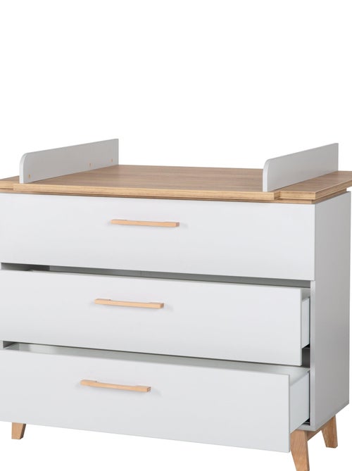 Cómoda cambiador evolutiva 3 cajones en madera efecto roble - ROBA 'Caro' - Kiabi