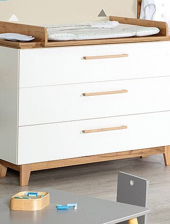 Cómoda cambiador evolutiva 3 cajones en madera efecto roble - ROBA 'Finn'