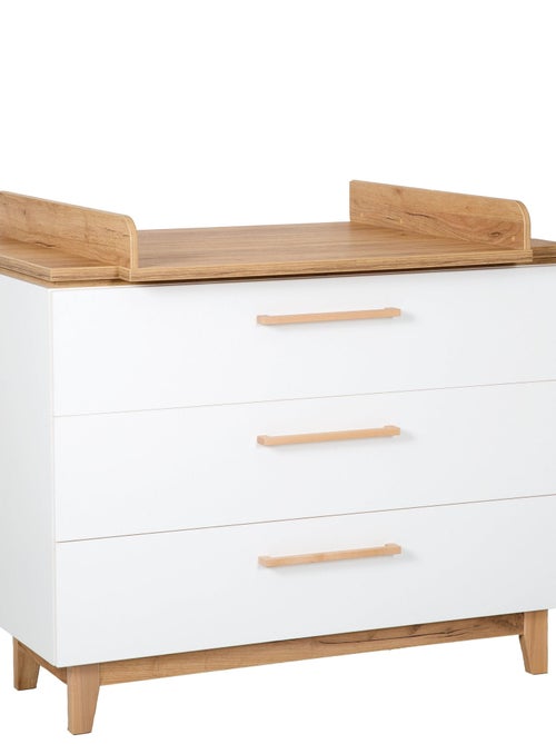 Cómoda cambiador evolutiva 3 cajones en madera efecto roble - ROBA 'Finn' - Kiabi
