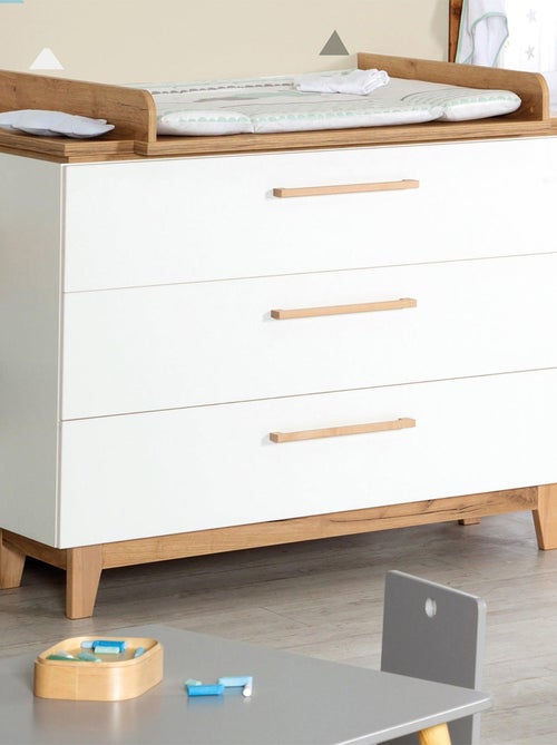 Cómoda cambiador evolutiva 3 cajones en madera efecto roble - ROBA 'Finn' - Kiabi