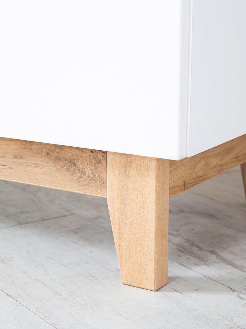 Cómoda cambiador evolutiva 3 cajones en madera efecto roble - ROBA 'Finn' Blanco - Kiabi