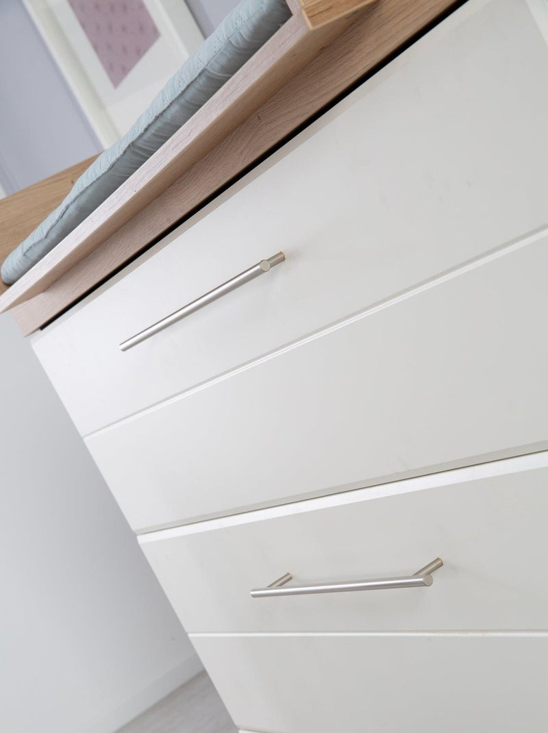 Cómoda cambiador evolutiva 3 cajones en madera efecto roble - ROBA 'Nele' Blanco - Kiabi