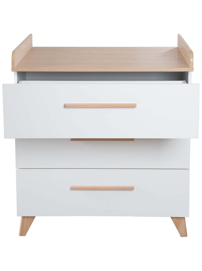 Cómoda cambiador evolutiva 3 cajones 'Roba Leon' Blanco/Madera - Kiabi