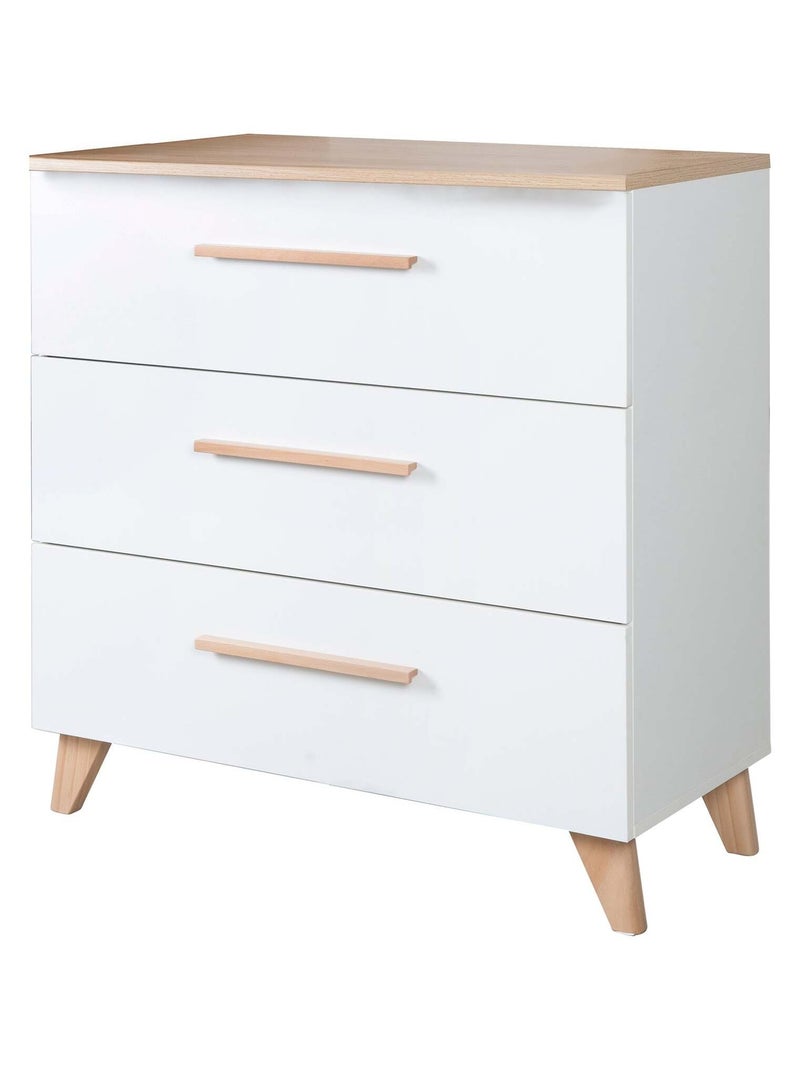 Cómoda cambiador evolutiva 3 cajones 'Roba Leon' Blanco/Madera - Kiabi