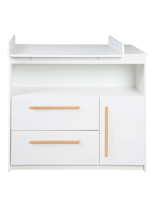 Cómoda cambiador Lilo - tablero extraíble - tiradores en madera maciza - blanco - Kiabi