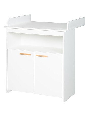 Cómoda cambiador minimalista 2 puertas con tiradores en madera maciza 'Roba anton'