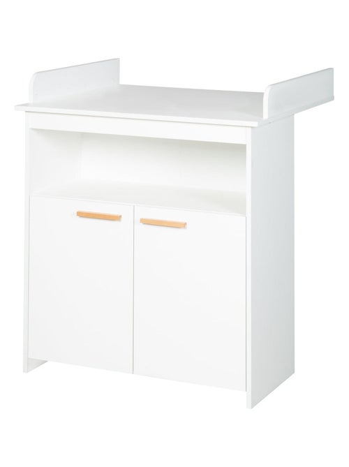 Cómoda cambiador minimalista 2 puertas con tiradores en madera maciza 'Roba anton' - Kiabi