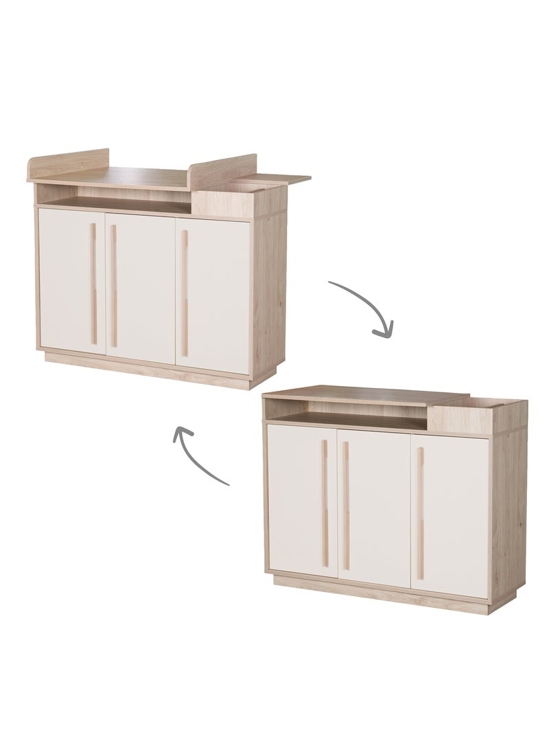 Cómoda cambiador minimalista con almacenamiento Elva Roba Beige - Kiabi