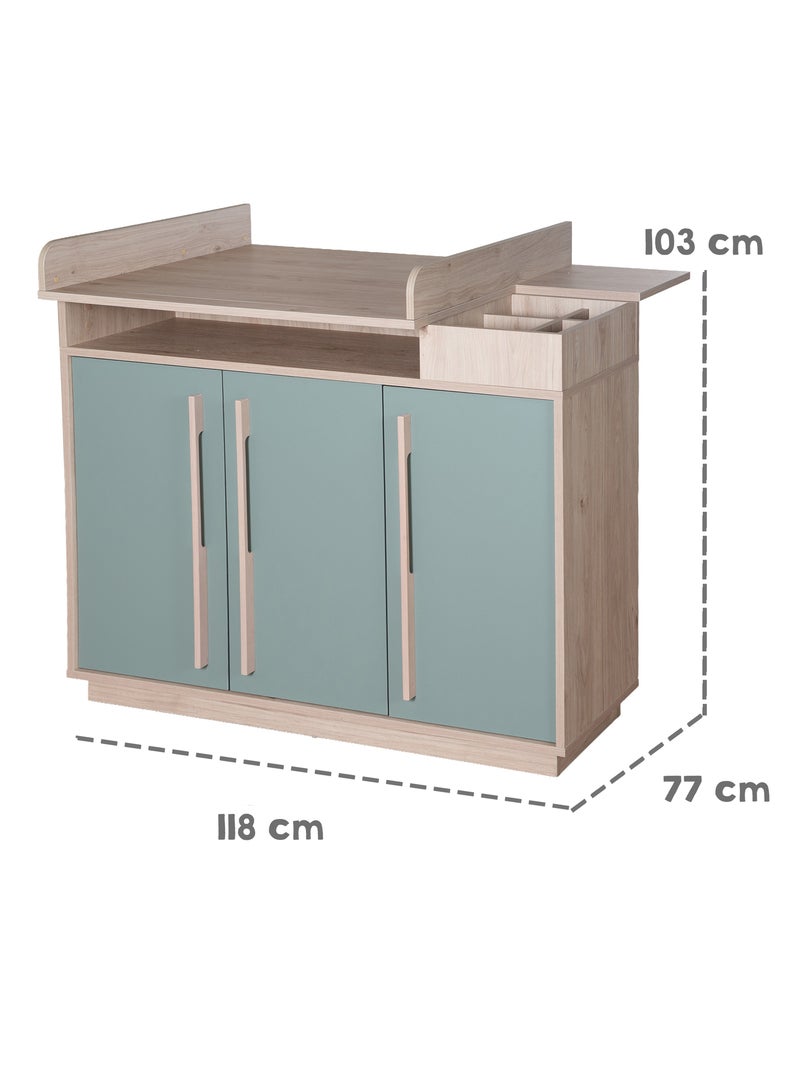 Cómoda cambiador minimalista con almacenamiento Selva Roba Verde/Rosa - Kiabi
