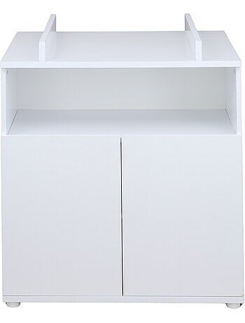 Cómoda cambiador para bebé con 2 puertas, color blanco - BABYPRICE