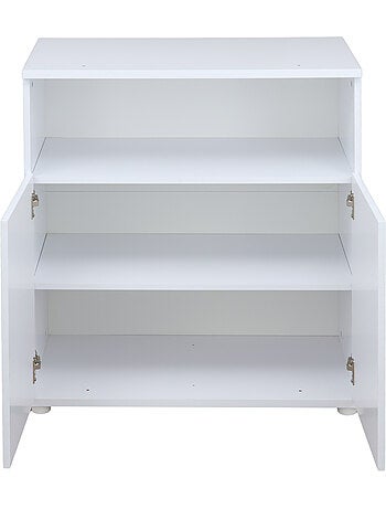 Cómoda cambiador para bebé con 2 puertas, color blanco - BABYPRICE