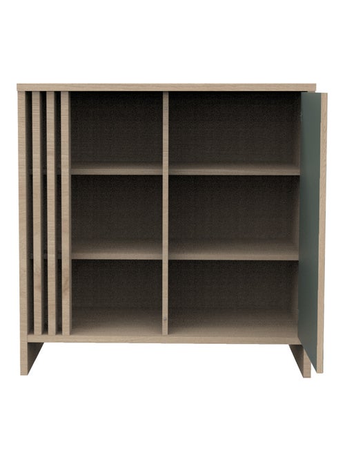Cómoda de 1 puerta de color con 3 nichos y claristorio de madera en decoración roble - SAUTHON - Kiabi