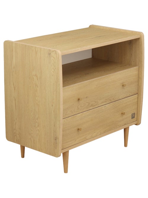 Cómoda de 2 cajones y 1 nicho, decoración roble vintage, tiradores - SAUTHON - Kiabi