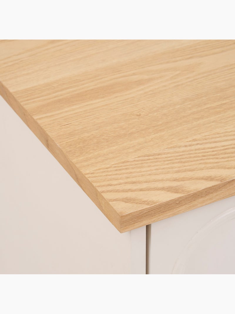 Cómoda de madera con 5 cajones y encimera de fresno Marfil - Kiabi