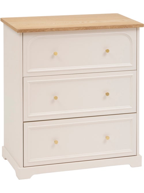 Cómoda de madera con tres cajones y encimera de fresno - Kiabi Cómoda de madera con tres cajones y encimera de fresno - Kiabi