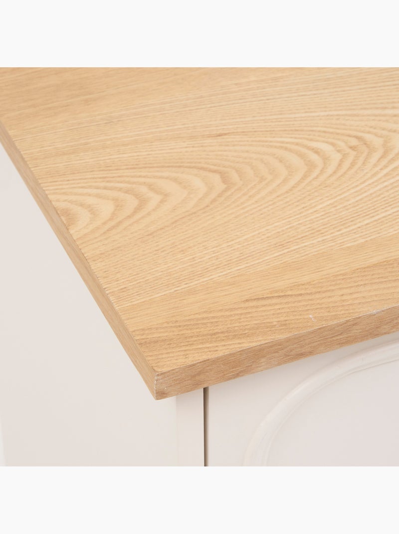 Cómoda de madera con tres cajones y encimera de fresno Marfil - Kiabi